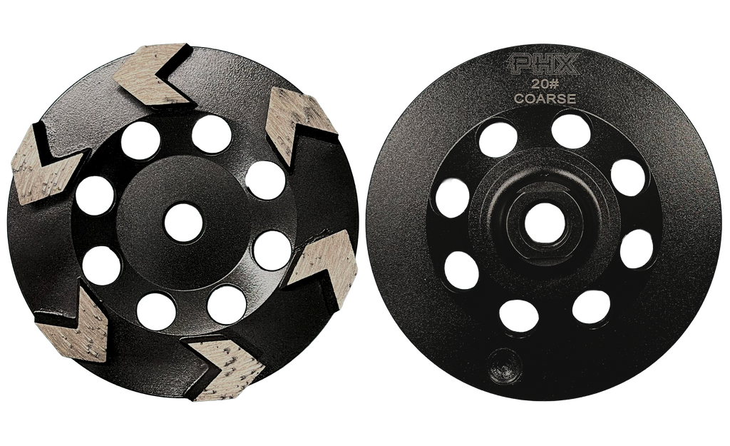 CW503: 5" Arrow Cup Wheel,20#, Threaded