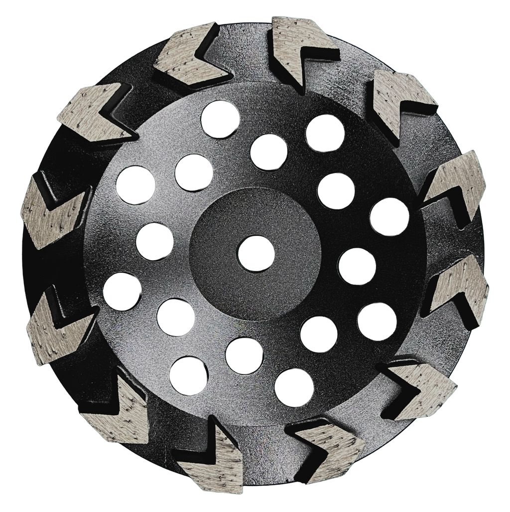 CW706: 7" Arrow Cup Wheel, 20#, Threaded