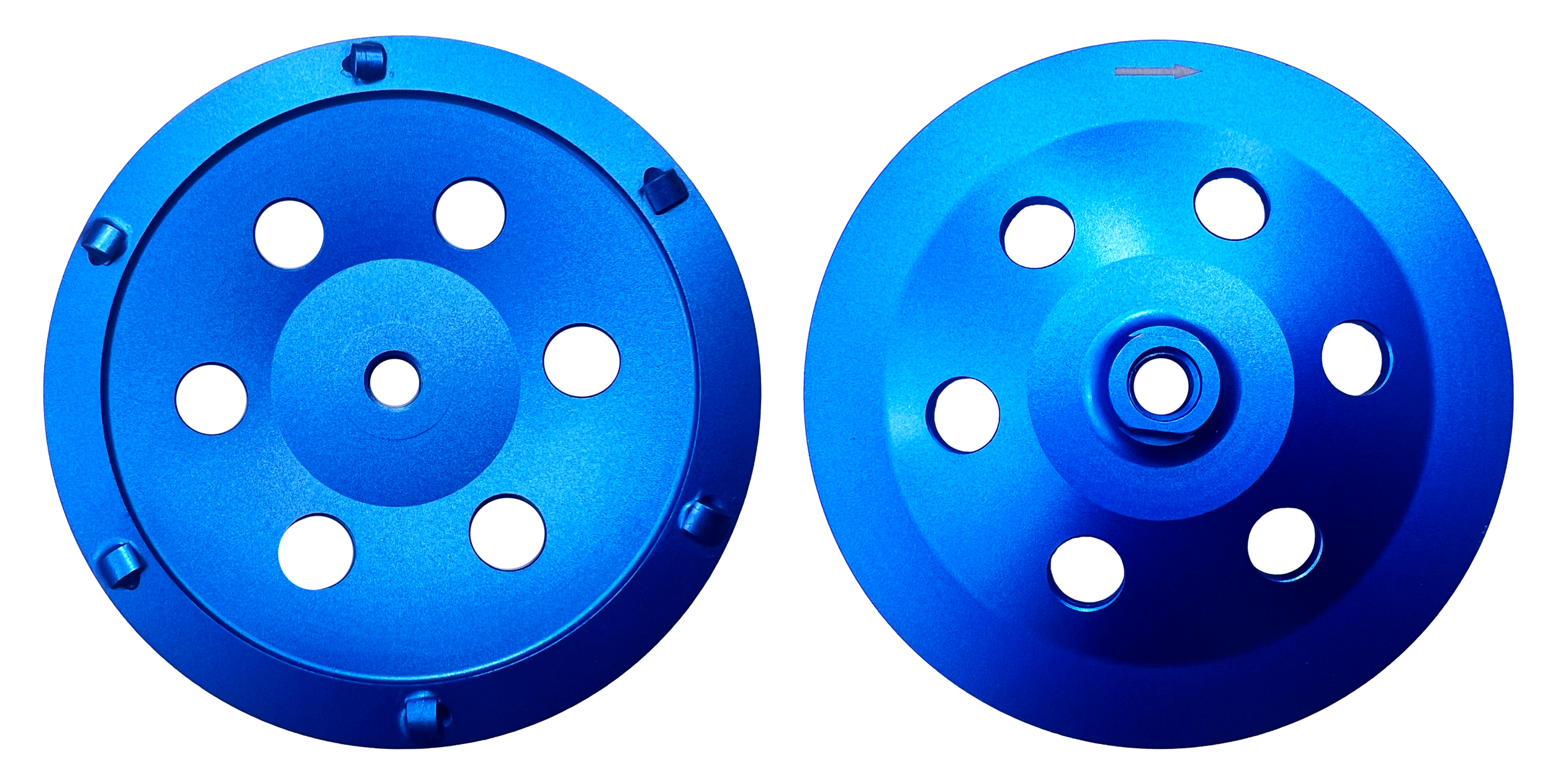 CW702: 7" PCD Cup Wheel,6 x Quarter PCD segments, Threaded