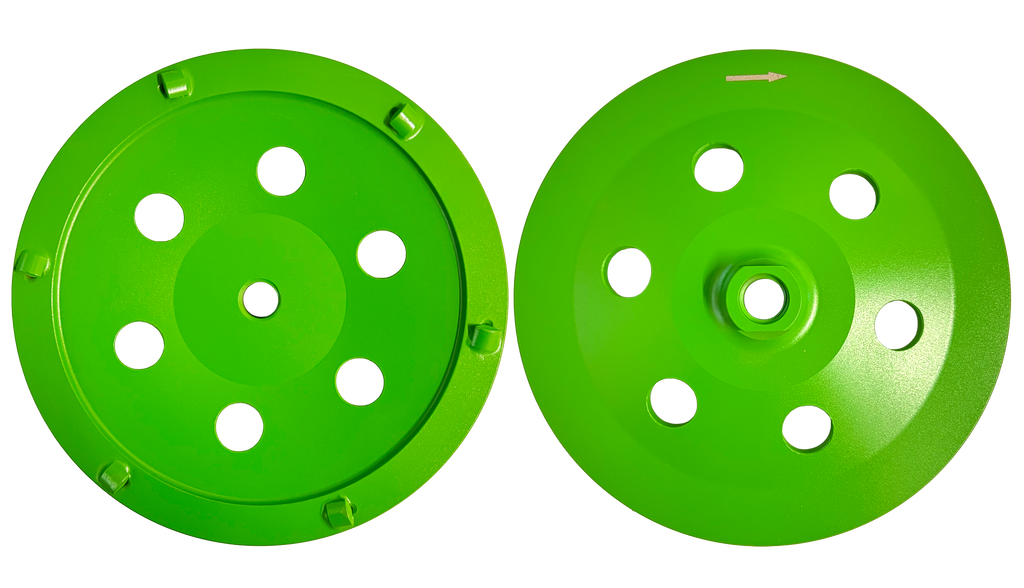 CW702: 7" PCD Cup Wheel,6 x Quarter PCD segments, Threaded